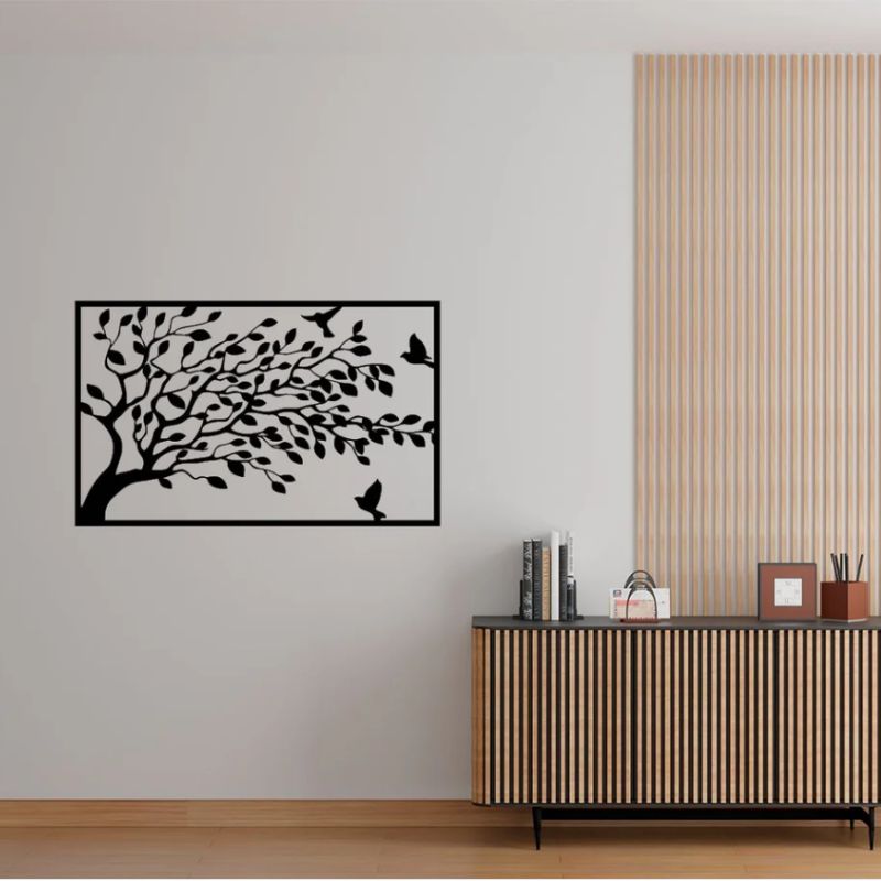 Elegant Tree 3mm Black Acrylic Wall Art – Nature-Inspired Silhouette Panel