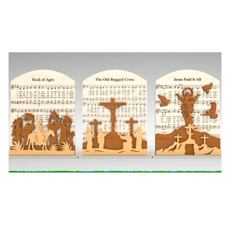 Easter Decoration Set – "Rock of Ages," "The Old Rugged Cross," and "Jesus Paid It