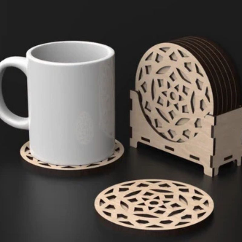 Mandala Coaster – Custom Laser Engraved, Wooden