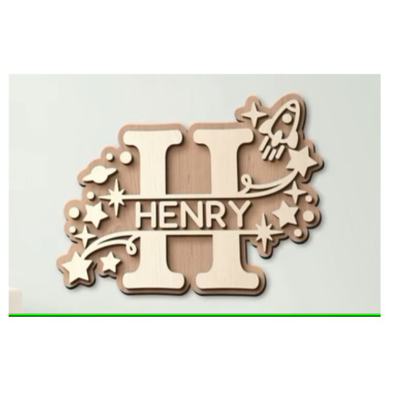 Custom Baby Name Sign – 25cm Wooden Wall Decor