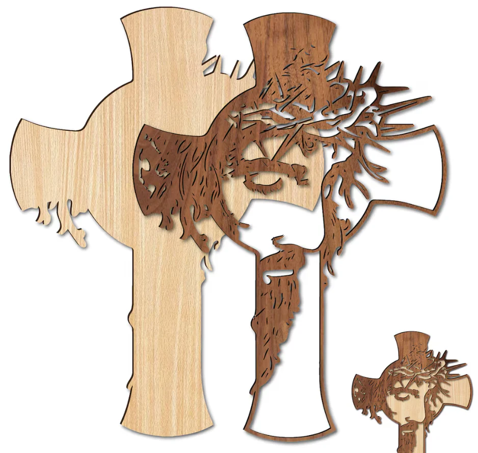 Jesus and Cross - Car Decoration or Keychain or wall art